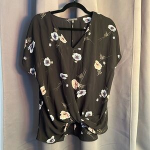 Floral top with twist waist. From stitch fix.